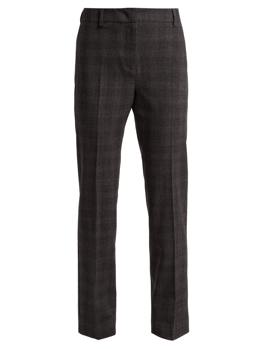Weekend Max Mara Grey Prince of Wales-check wool-blend trousers | 매치스패션 ...