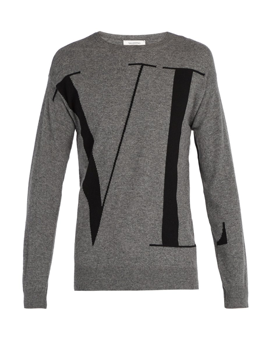 Grey VLTN wool and cashmere-blend sweater | Valentino | MATCHESFASHION AU
