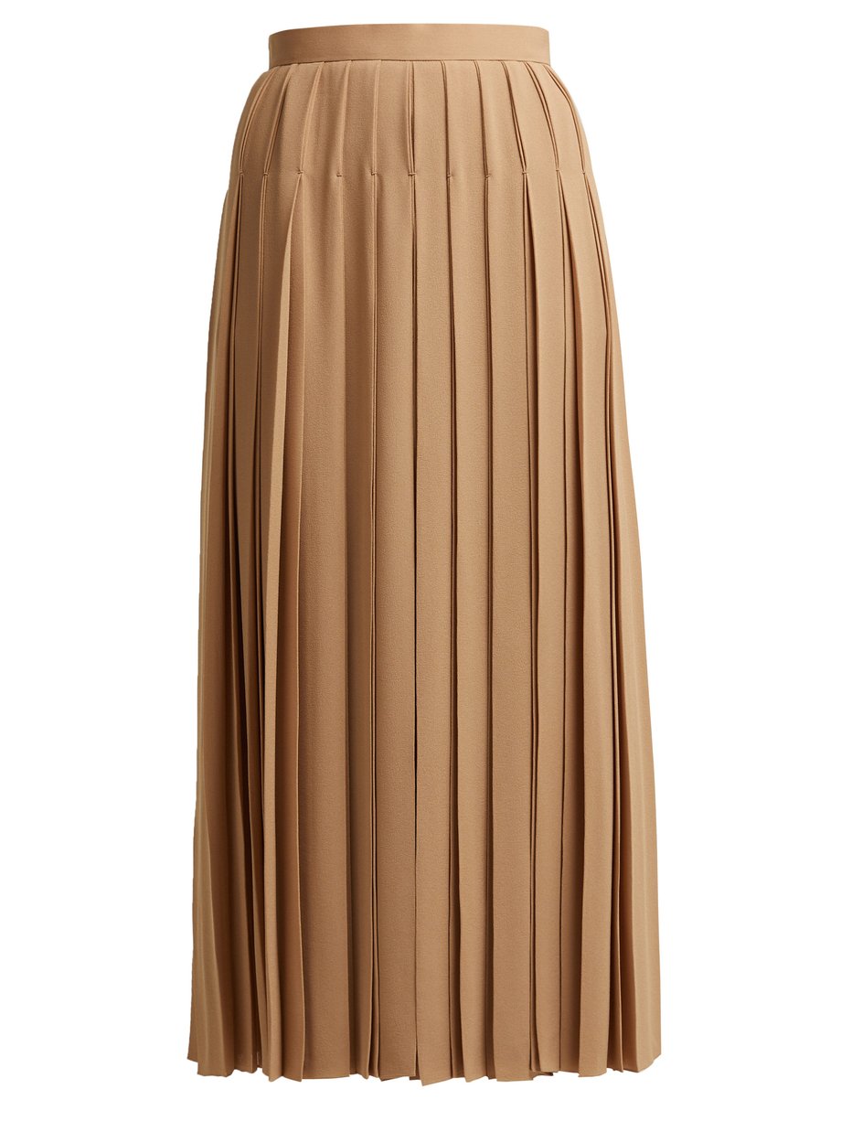 Brown Vanessa high-rise silk-crepe midi skirt | The Row | MATCHESFASHION US