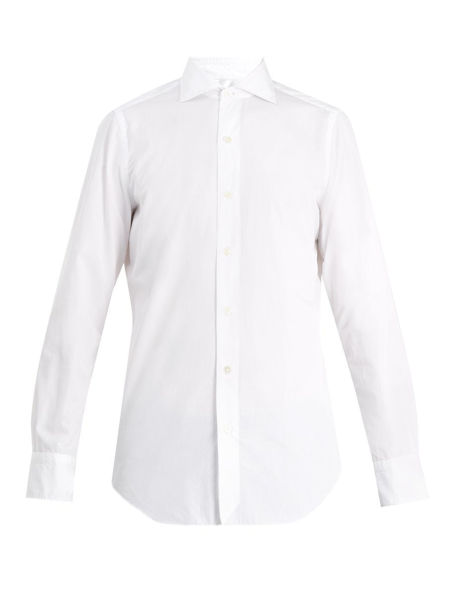 White Spread-collar cotton-poplin shirt | Finamore 1925 | MATCHESFASHION UK