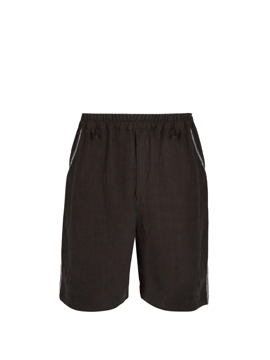 Black Lorenzo vintage linen shorts | By Walid | MATCHESFASHION US