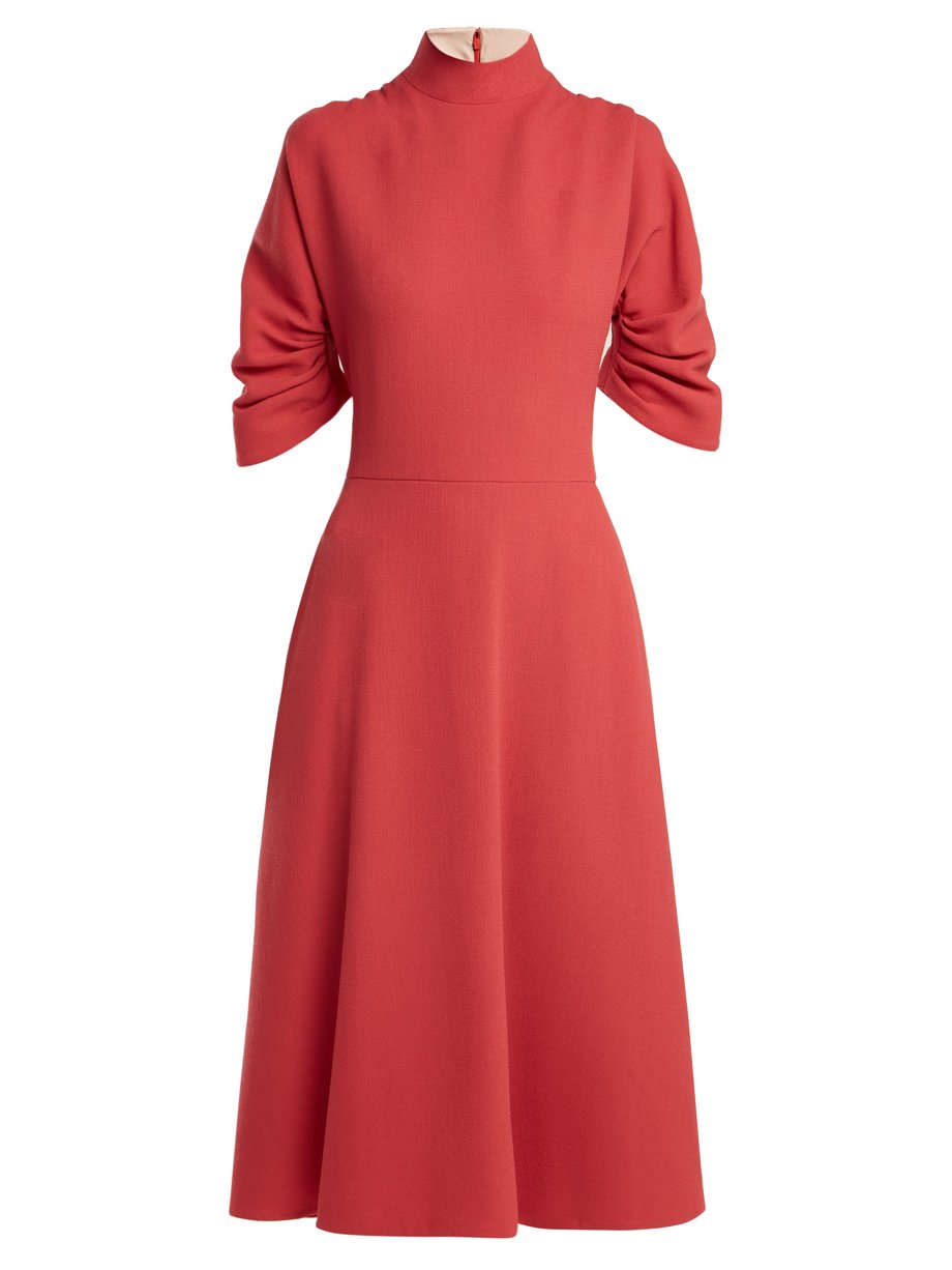 Pink Marvel wool-crepe dress | Emilia Wickstead | MATCHESFASHION UK