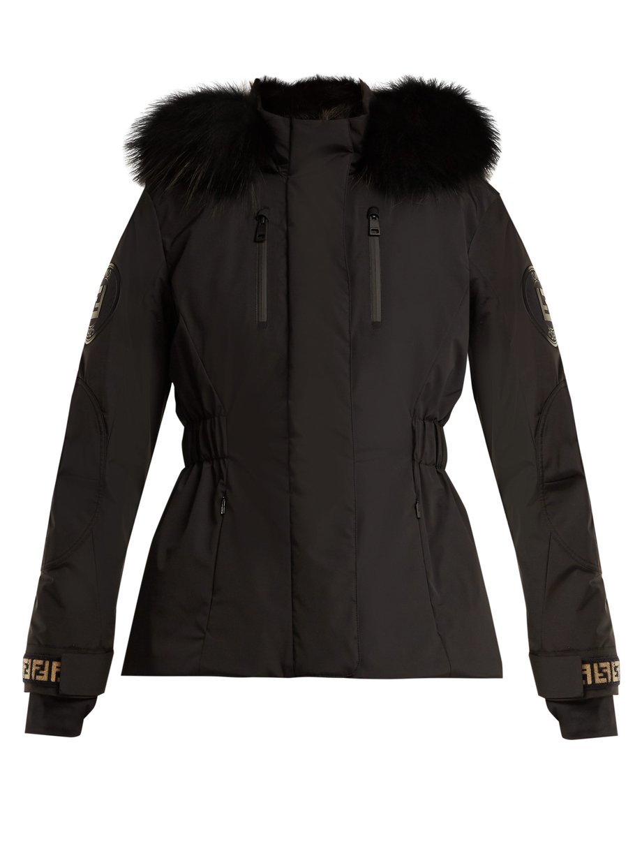 Black Logo-cuff hooded ski jacket | Fendi | MATCHESFASHION US