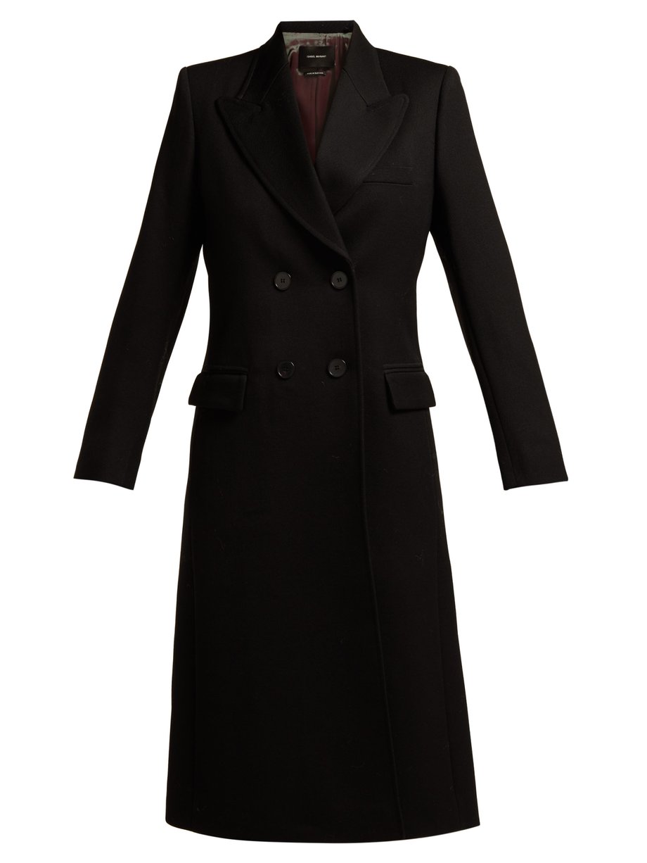 Black Joleen double-breasted wool-twill coat | Isabel Marant ...