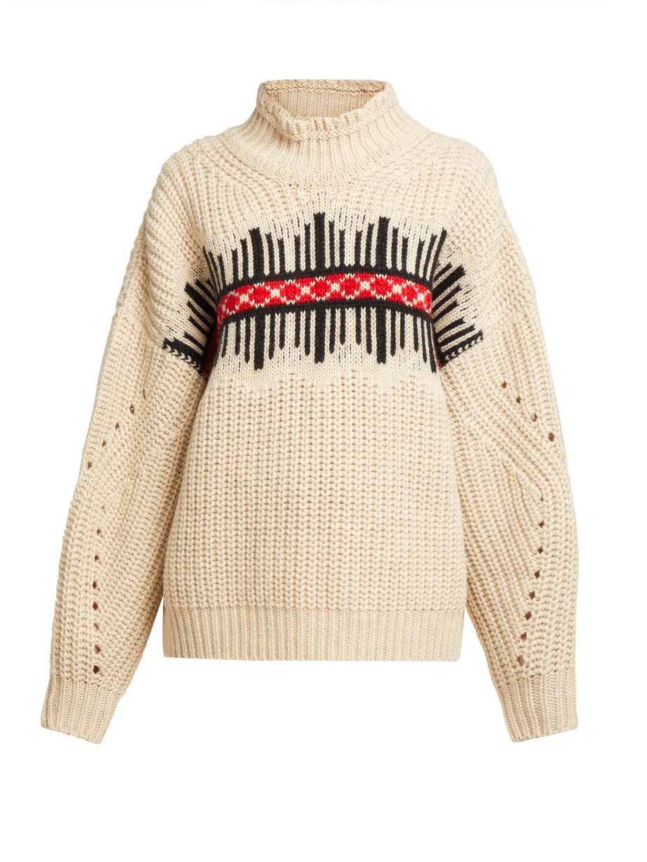 Neutral Clotil roll-neck wool sweater | Isabel Marant | MATCHESFASHION US