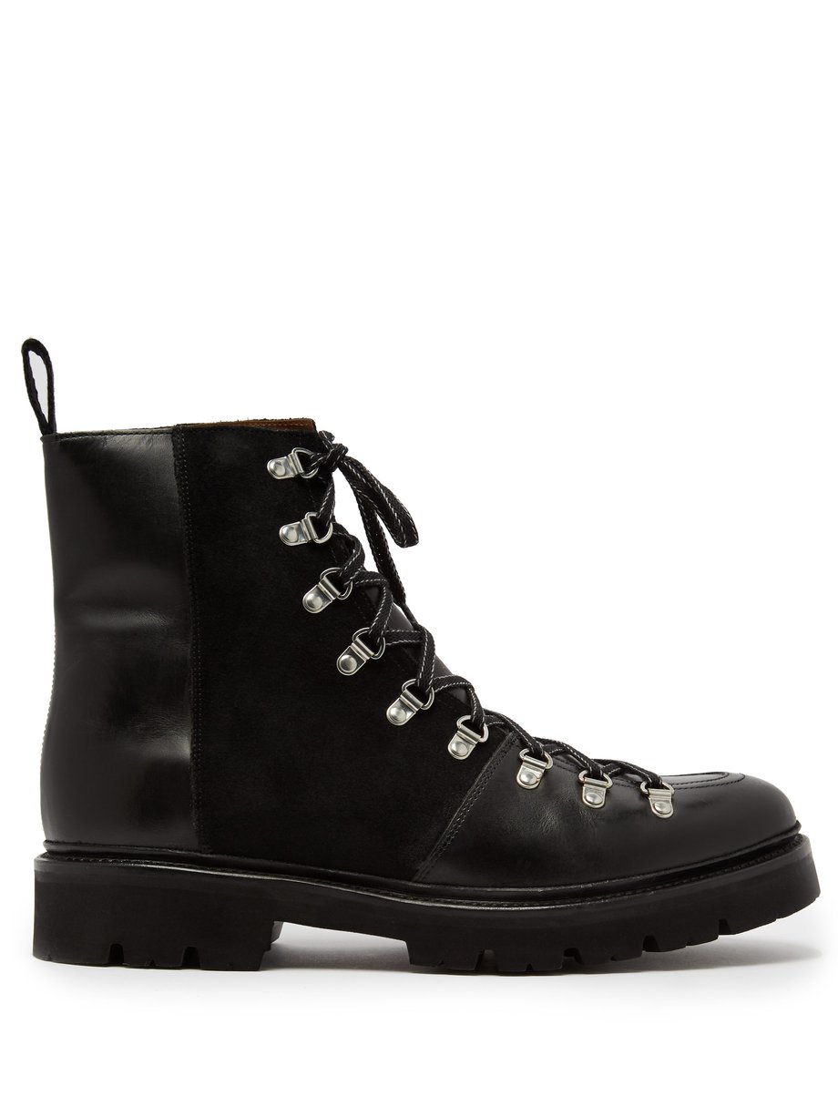 Black Brady leather and suede boots 
