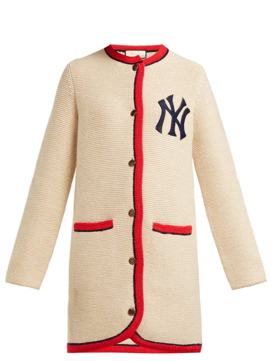 Yankees logo wool and alpaca-blend long 