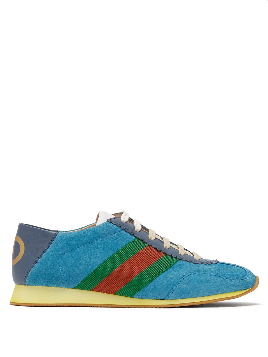 Blue Rocket suede low-top trainers | Gucci | MATCHESFASHION US