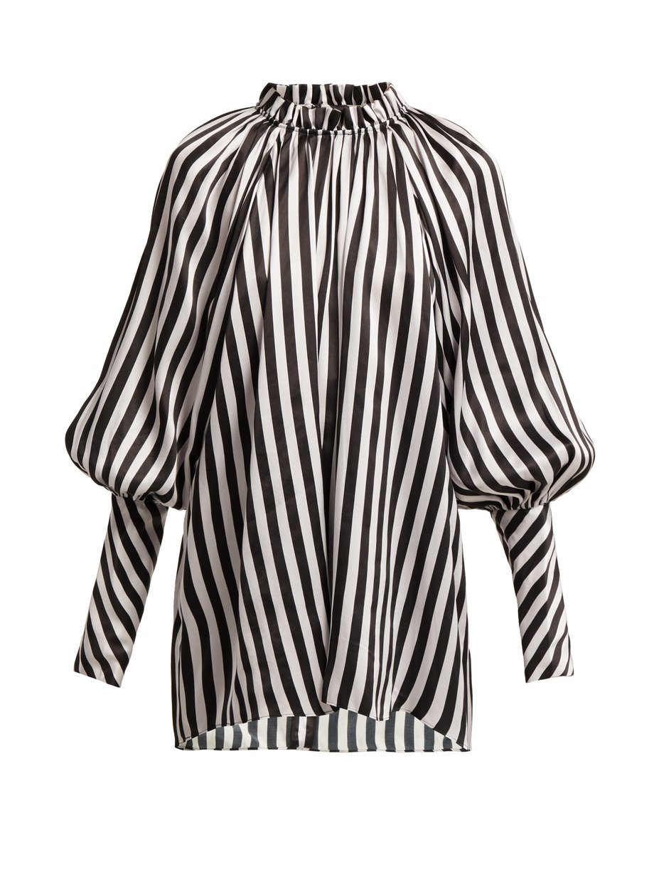 Green Diana striped silk blouse | Lee Mathews | MATCHESFASHION UK