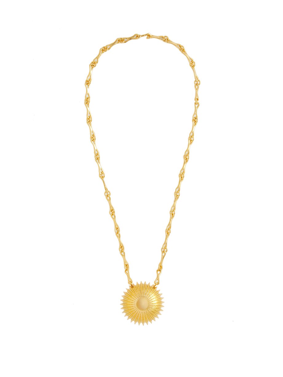 Metallic Cactus pendant gold-plated brass necklace | Joelle Kharrat ...