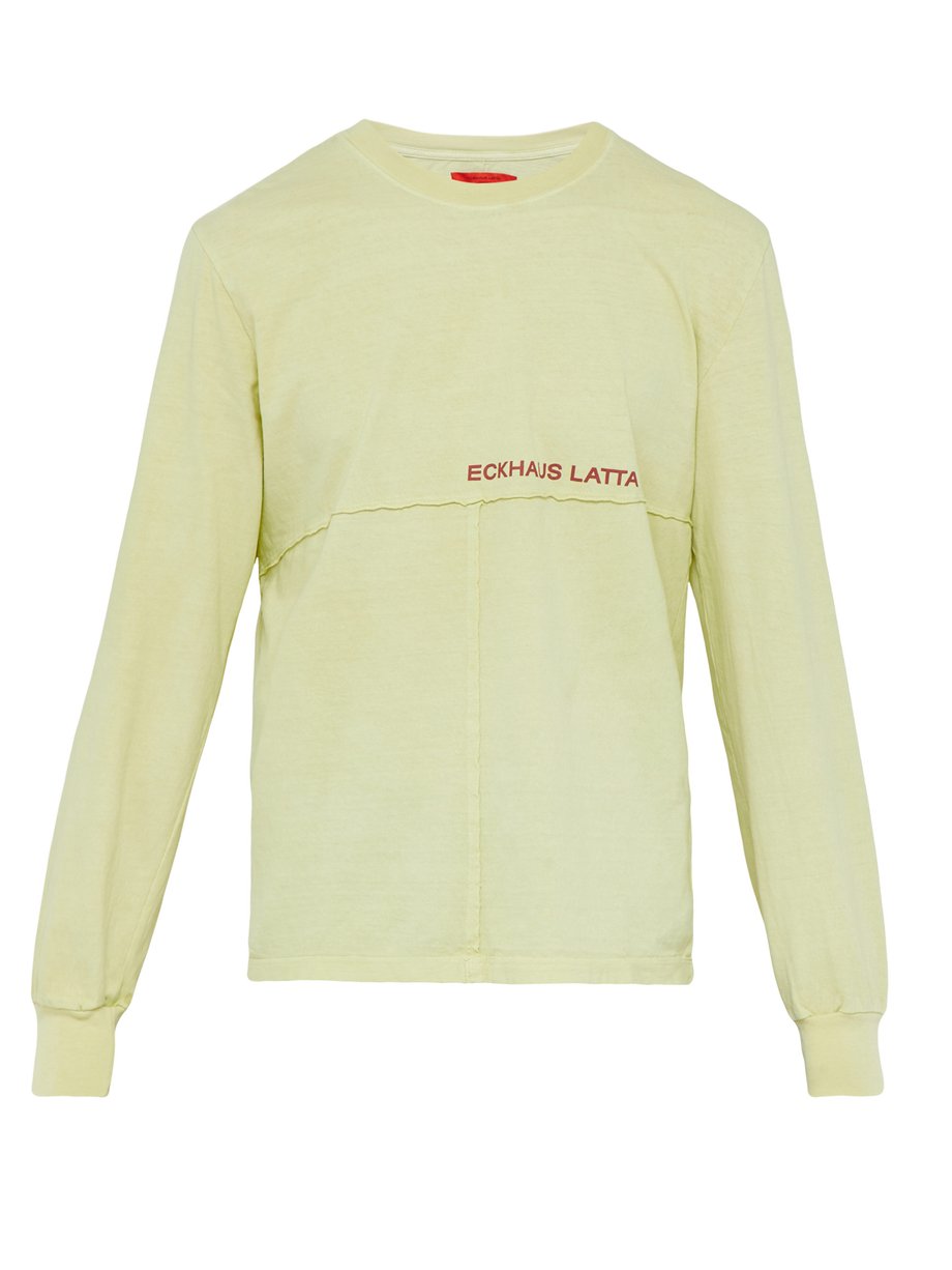 Eckhaus Latta エコーズ ラッタ リサイクルコットン ロングスリーブtシャツ グリーン Matchesfashion マッチズファッション