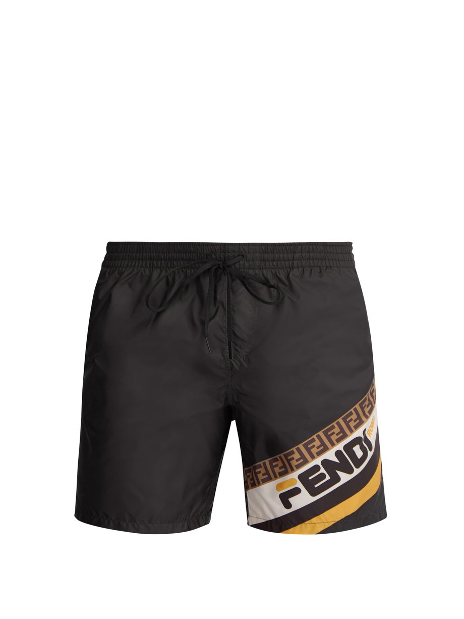 Black Mania logo-print swim shorts | Fendi | MATCHESFASHION US