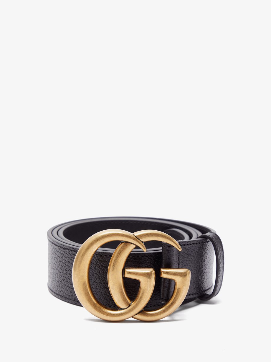 Black GG textured-leather belt | Gucci 