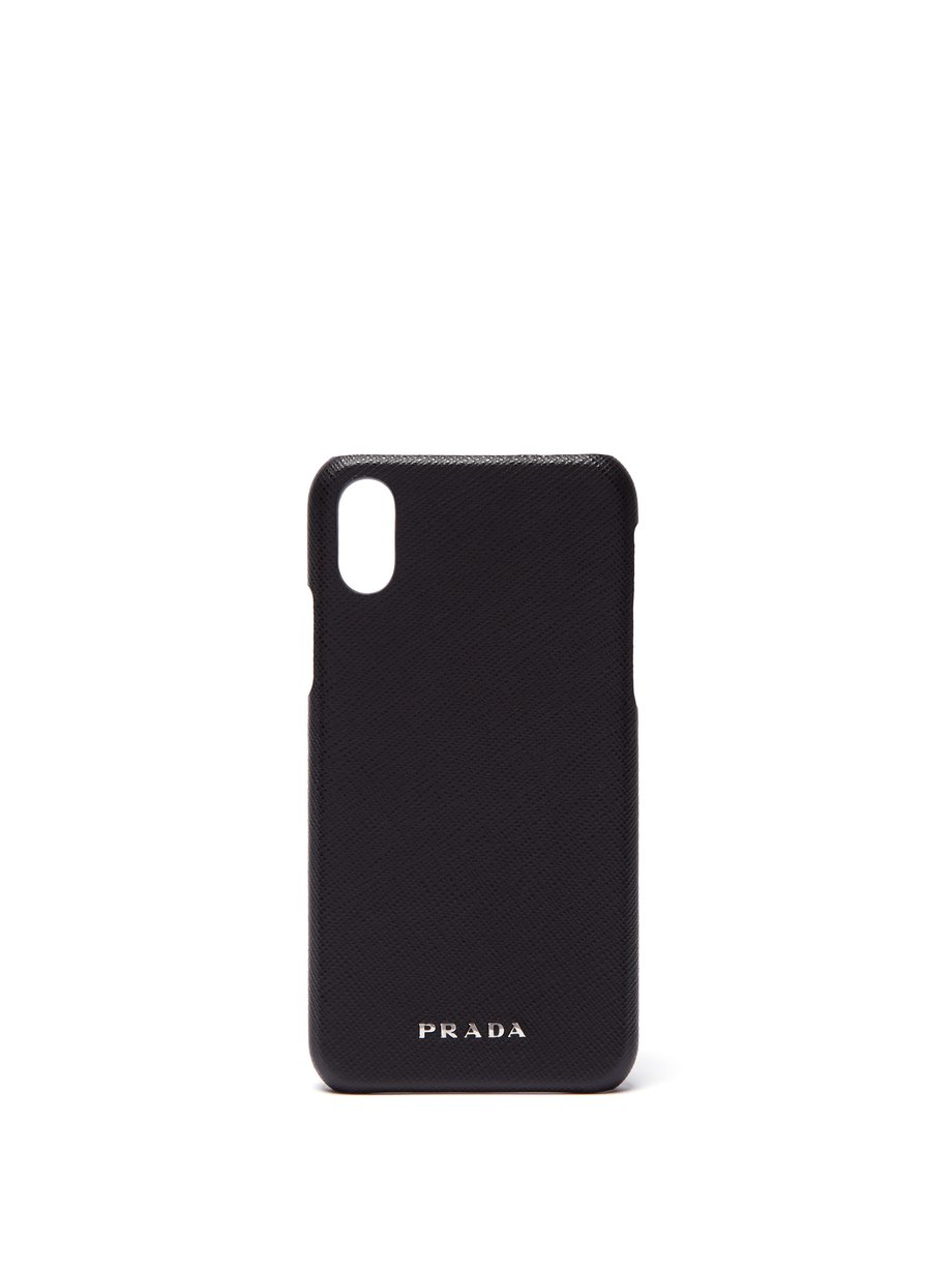 Saffiano-leather iPhone® X case Black 