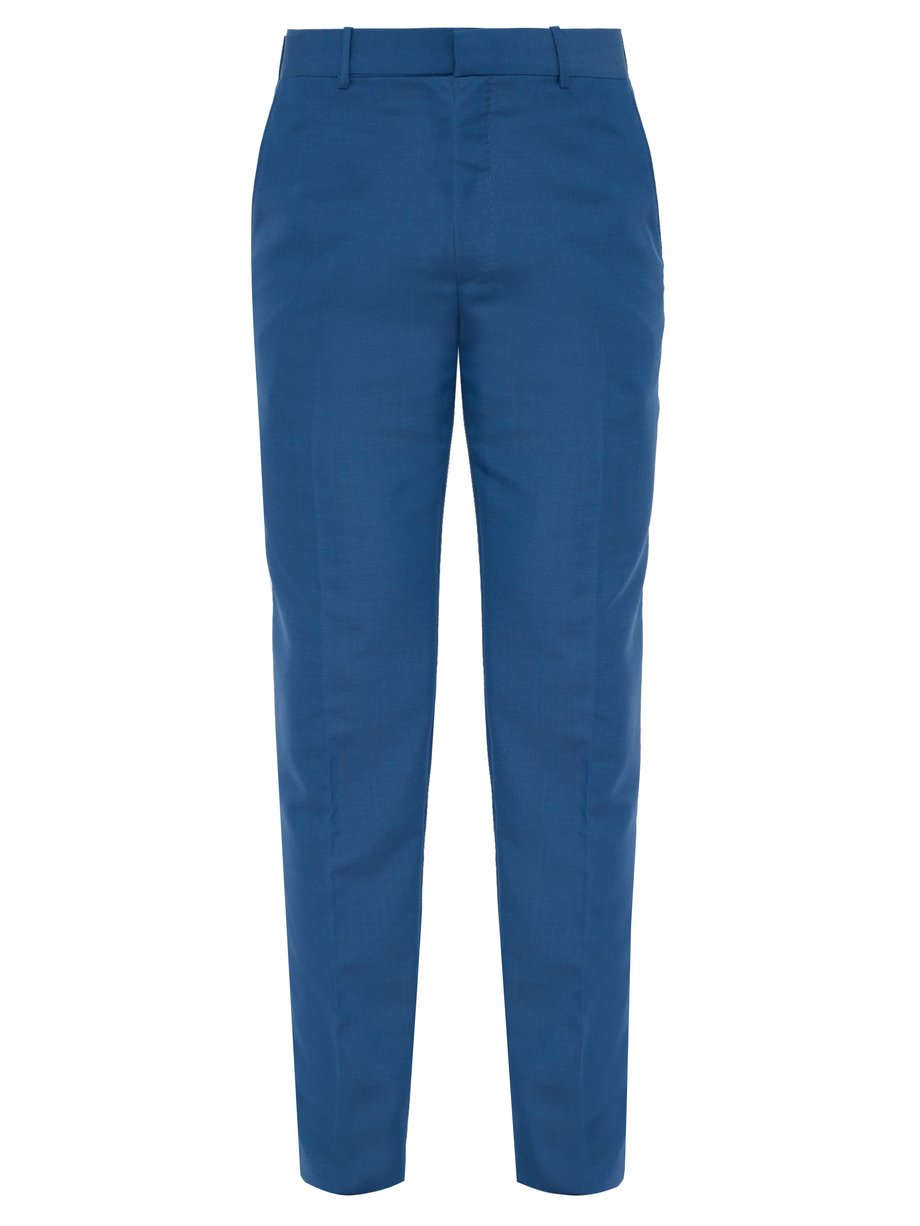 Blue Wool-blend suit trousers | Alexander McQueen | MATCHESFASHION UK