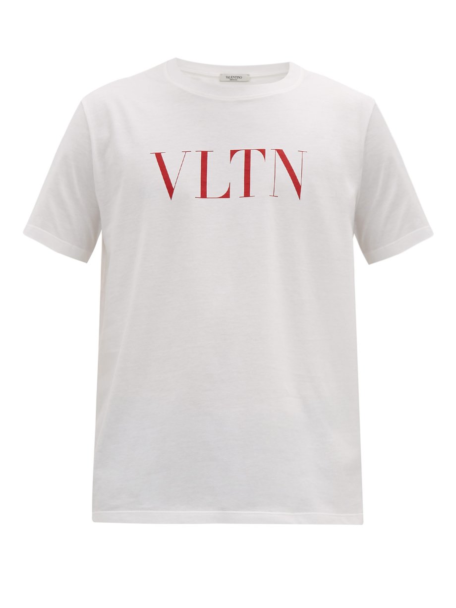 White VLTN logo-print cotton-jersey T-shirt | Valentino | MATCHESFASHION US