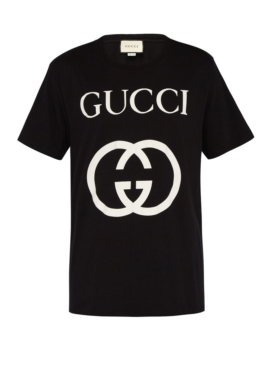 Print Logo-print cotton T-shirt | Gucci 