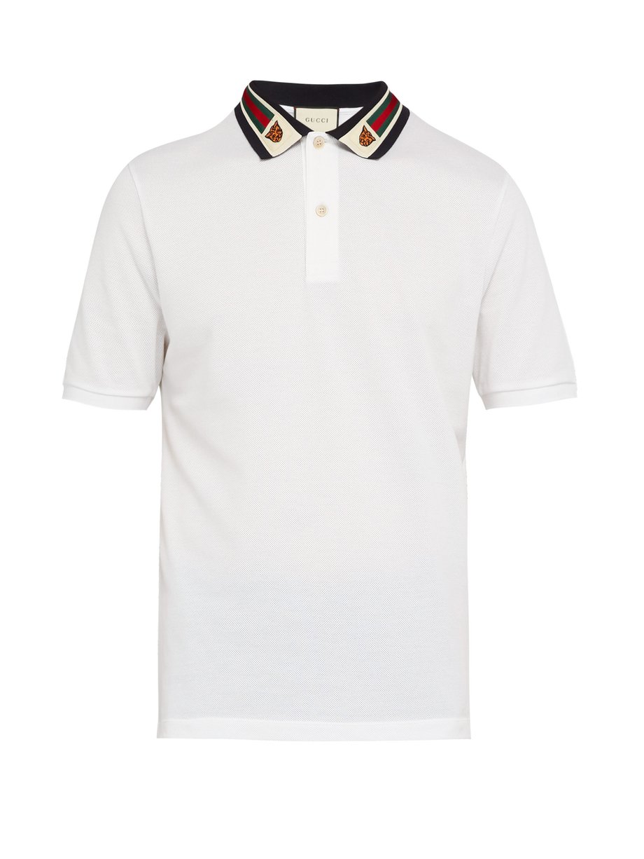 væv krænkelse rygrad White Striped-collar polo shirt | Gucci | MATCHESFASHION US