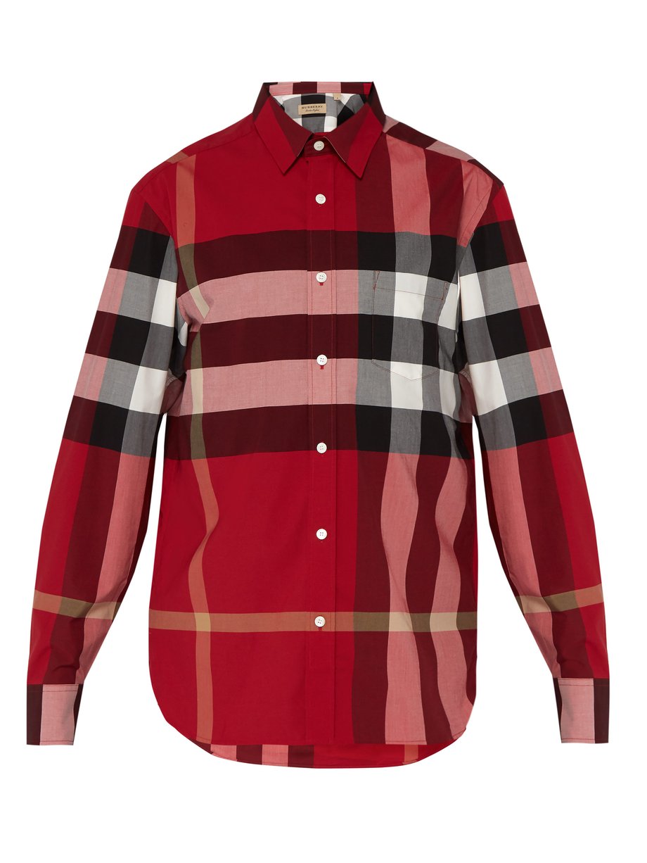 Red Windsor check-print shirt | Burberry | MATCHESFASHION UK