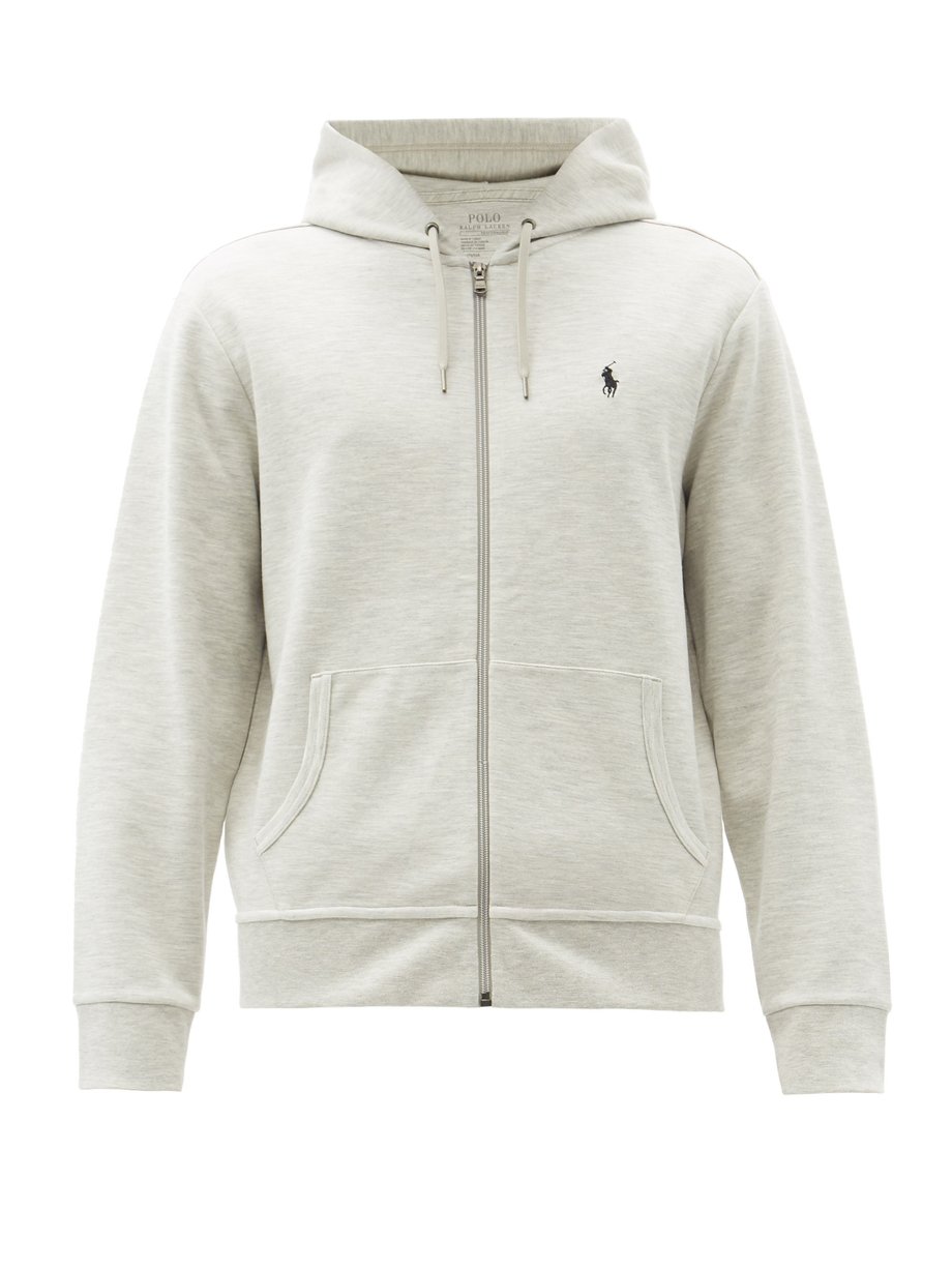 Grey Logo-embroidered hooded sweatshirt | Polo Ralph Lauren ...