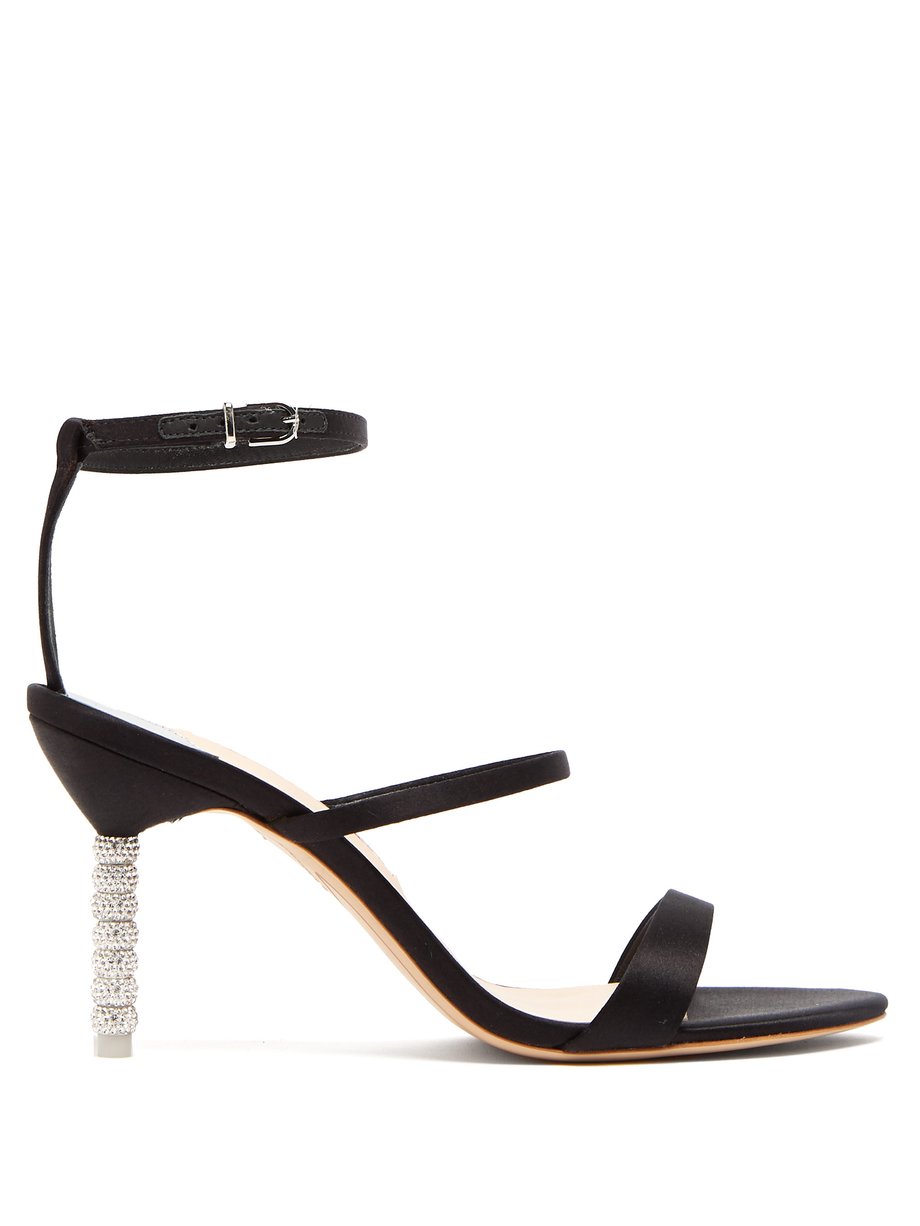 Rosalind crystal-embellished satin sandals Black Sophia Webster ...