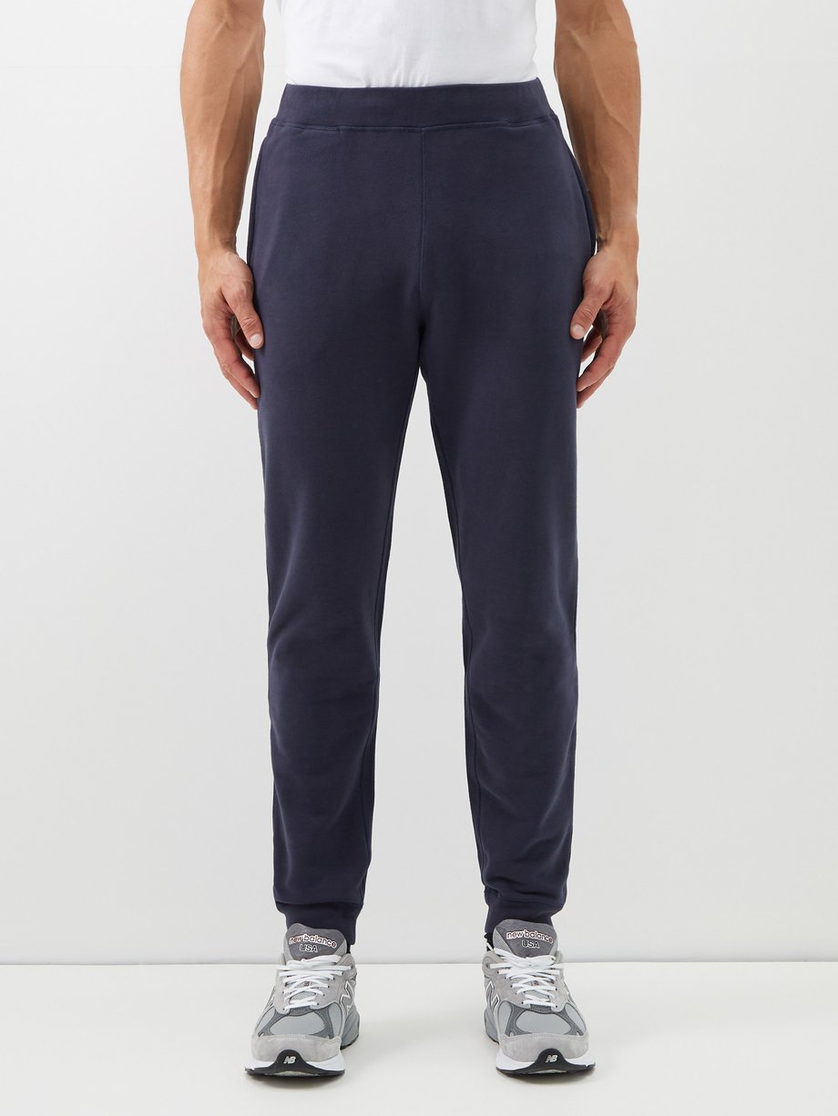 Navy Loopback cotton-jersey track pants | Sunspel | MATCHESFASHION AU