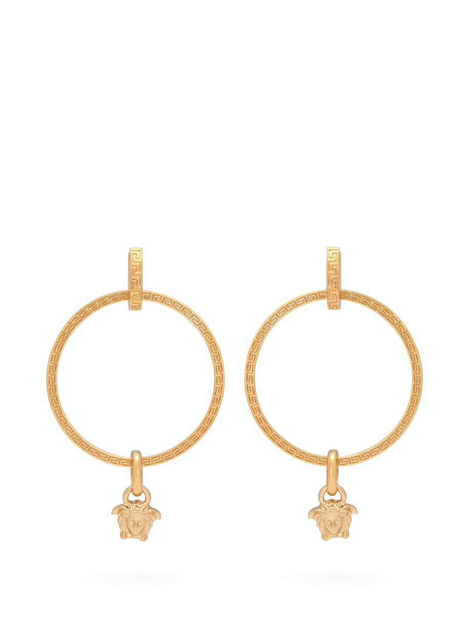 Metallic Medusa hoop earrings | Versace 