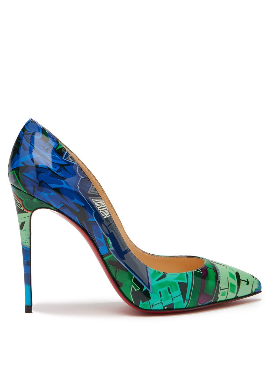 Green Pigalle Folies 100 printed leather pumps | Christian Louboutin ...