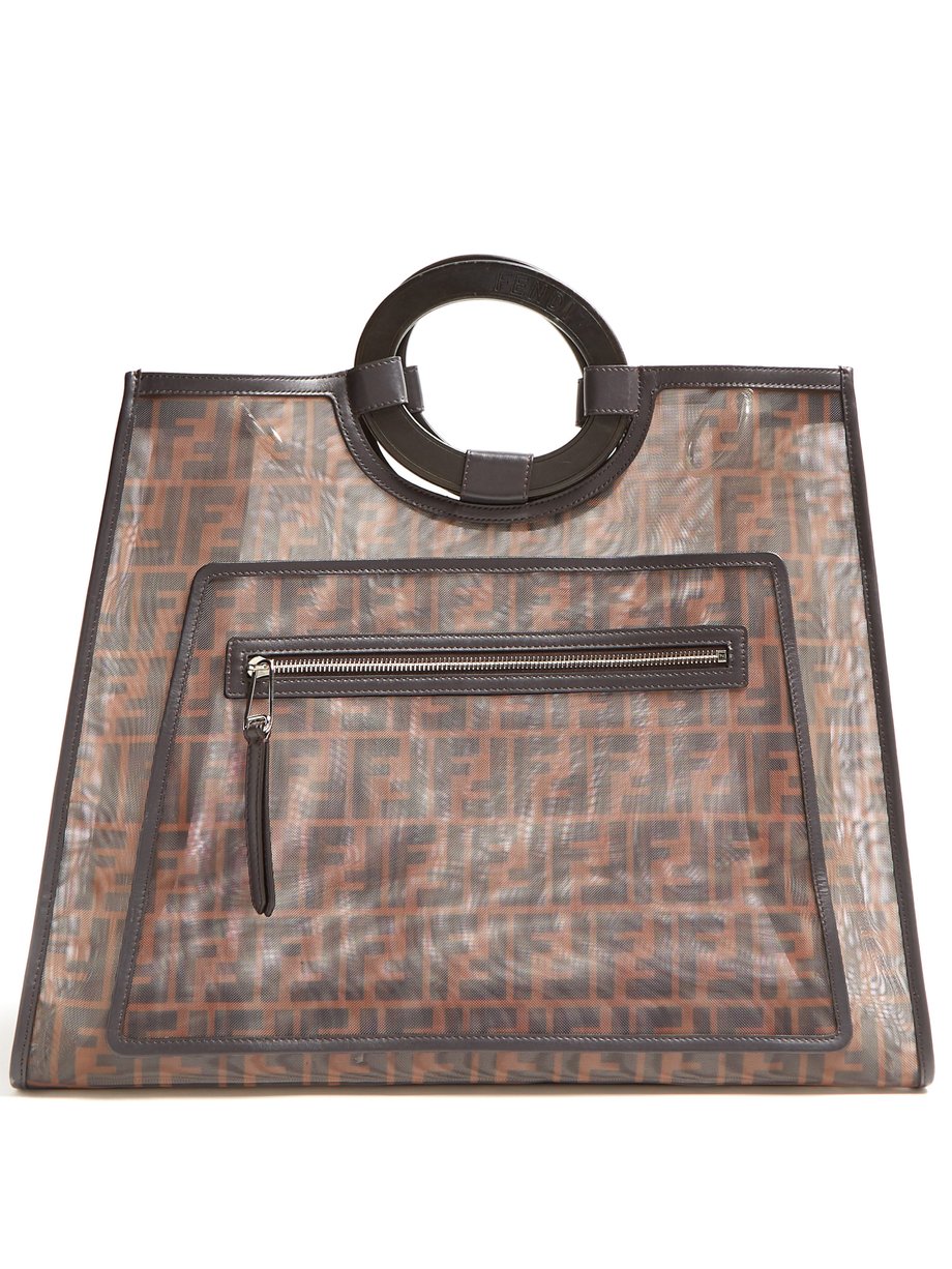 Brown Runaway FF-print mesh tote bag | Fendi | MATCHESFASHION UK