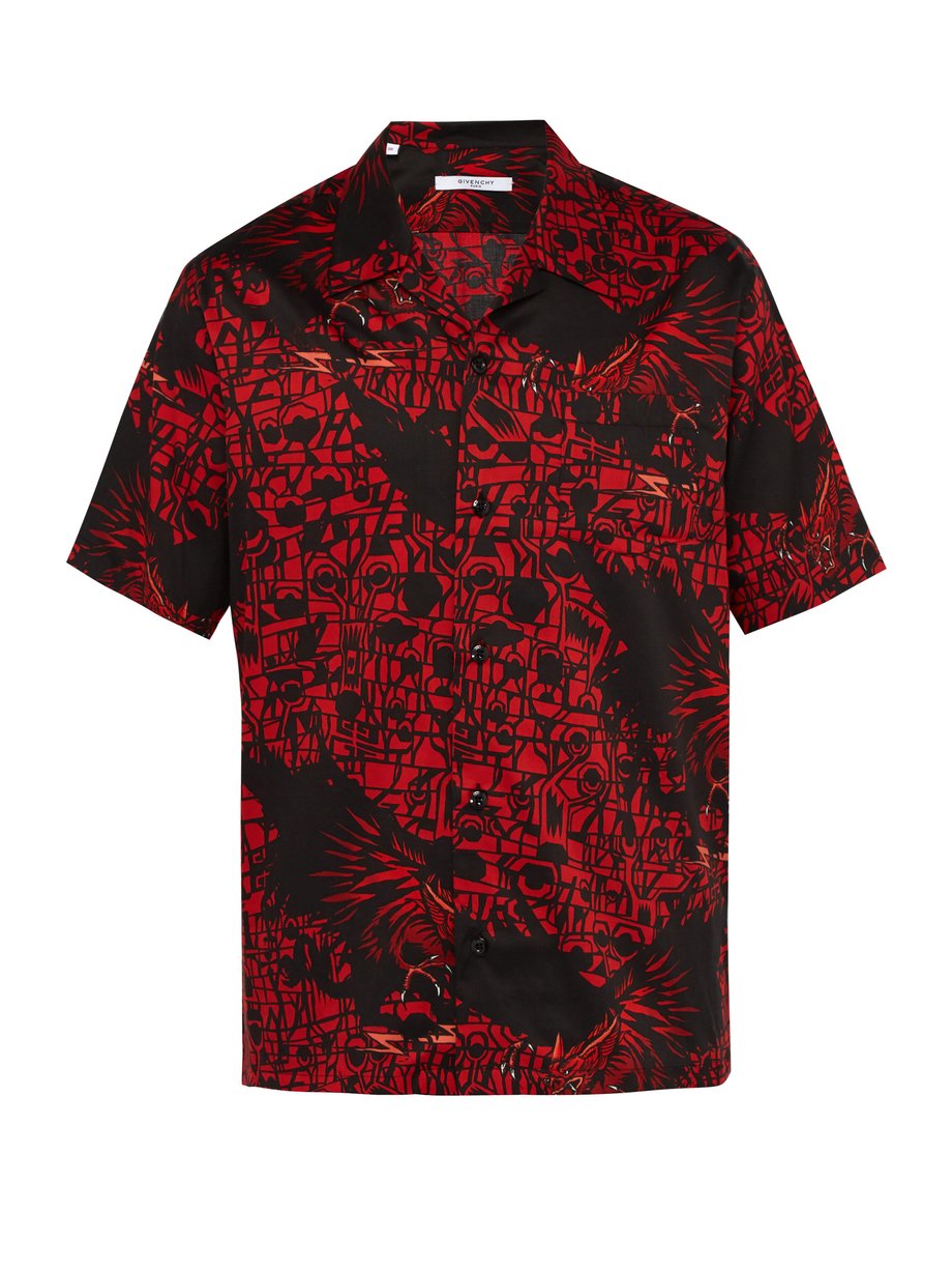 Monster-print cotton shirt Red Givenchy 