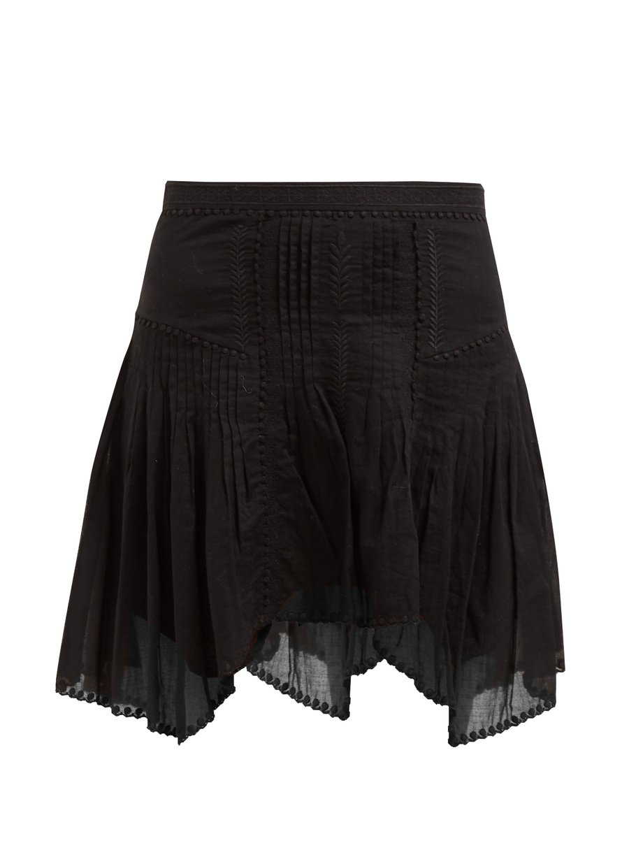 Black Akala handkerchief-hem cotton skirt | Isabel Marant Étoile ...
