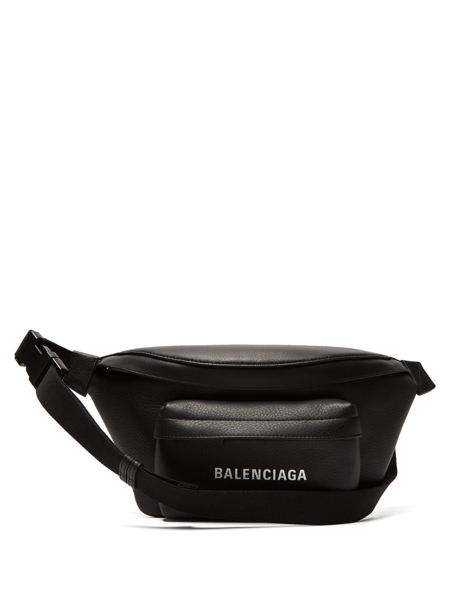 Black Everyday logo leather belt bag | Balenciaga | MATCHESFASHION AU