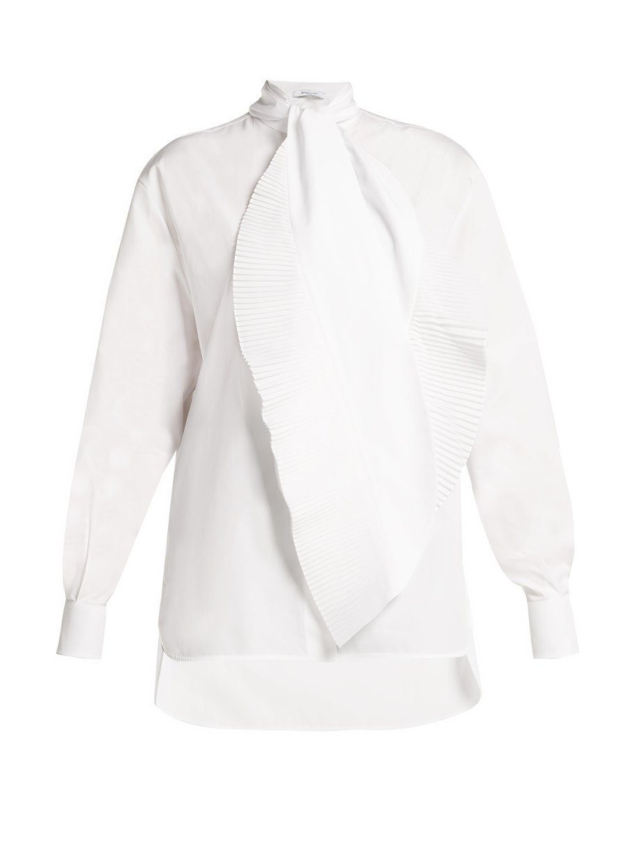 White Pleated-tie cotton shirt | Givenchy | MATCHESFASHION UK