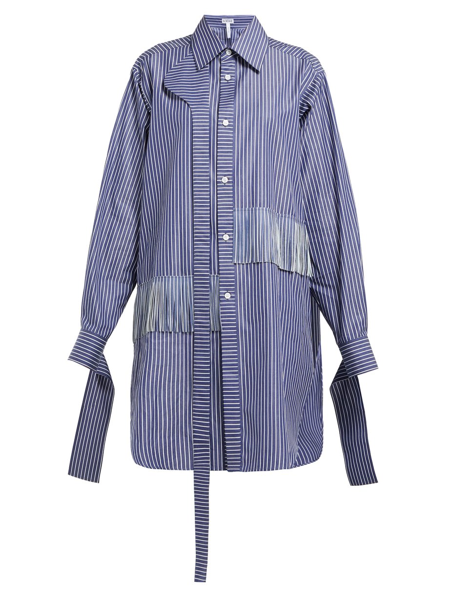 Navy Striped cotton-poplin shirt | Loewe | MATCHESFASHION UK