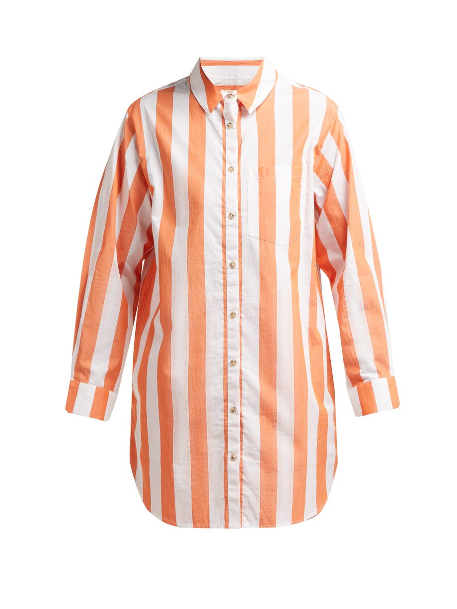 Orange Bennett striped cotton shirt | Mara Hoffman | MATCHESFASHION US