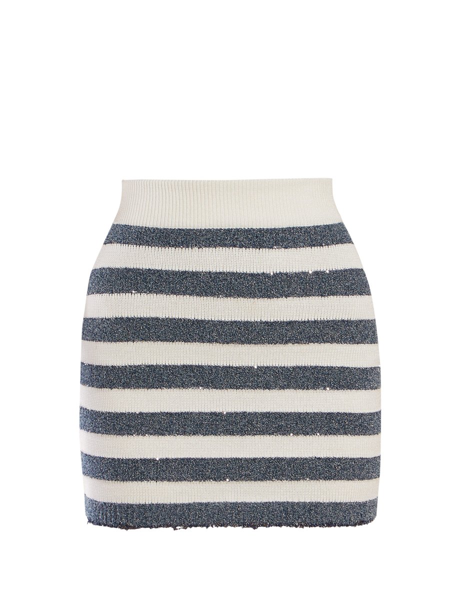 Blue Striped mini skirt | Balmain | MATCHESFASHION US