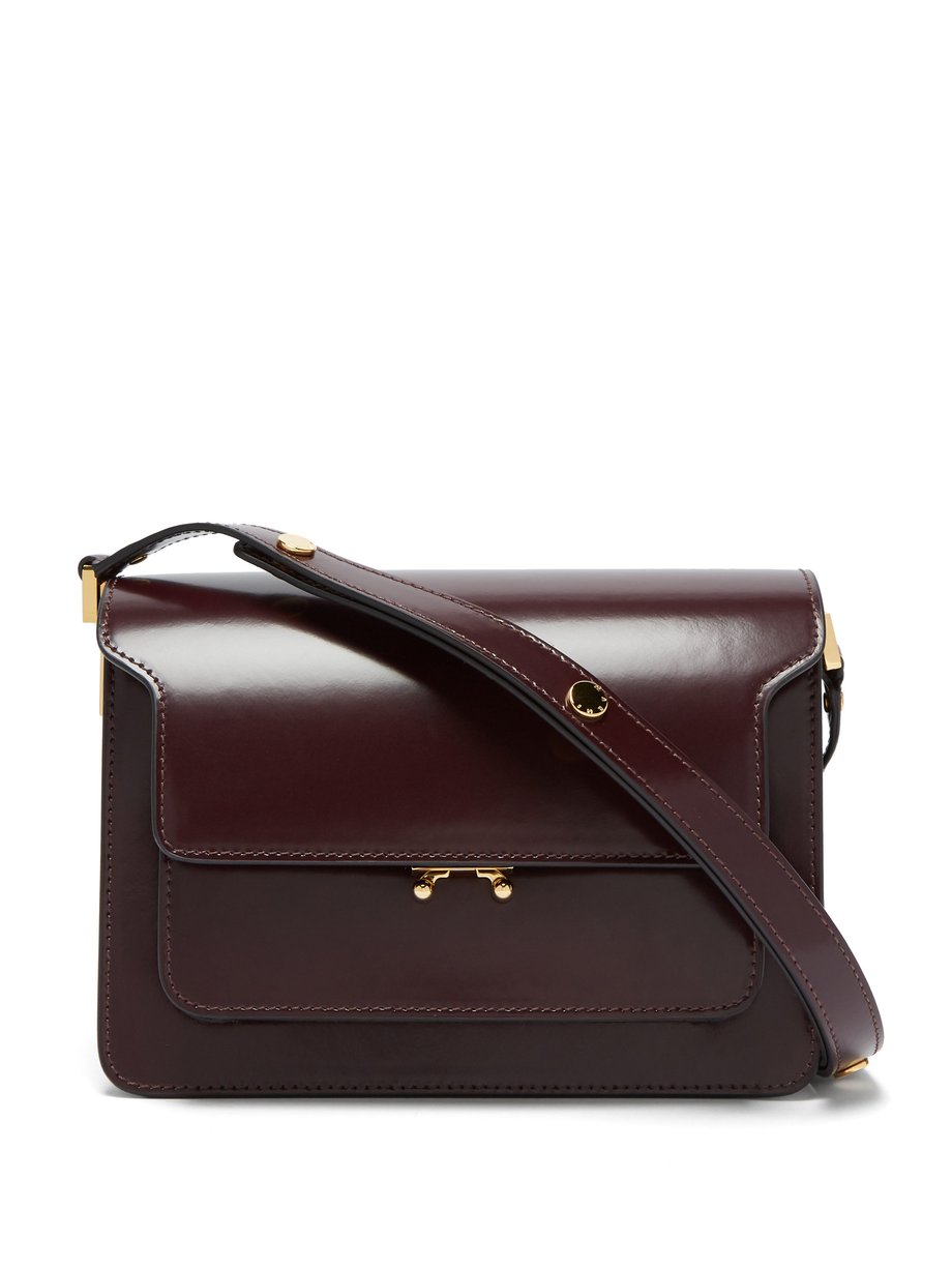 Burgundy Trunk medium leather bag | Marni | MATCHESFASHION AU