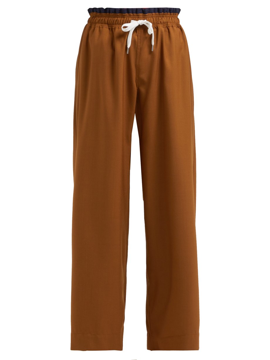 Brown Wide-leg wool trousers | Marni | MATCHESFASHION US