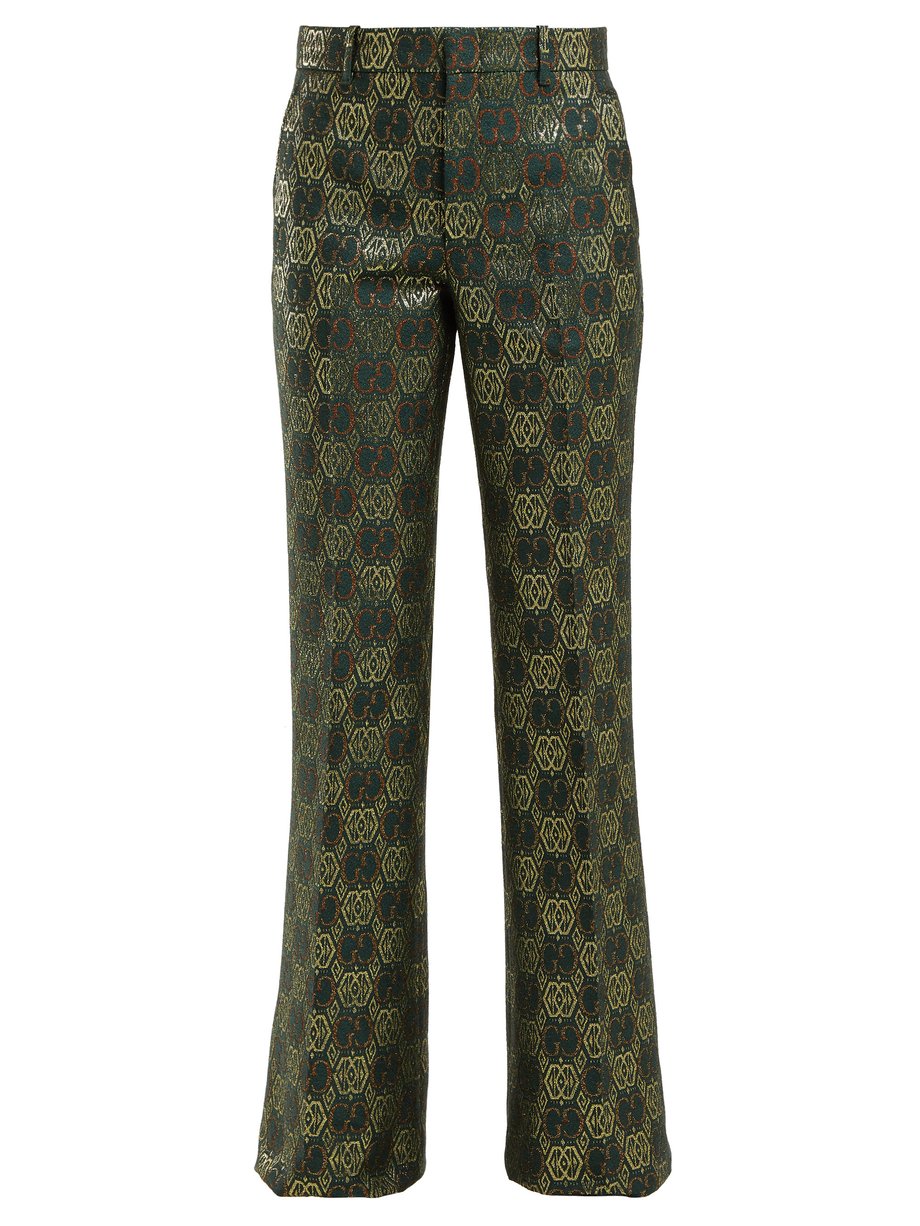 Print GG-jacquard flared trousers | Gucci | MATCHESFASHION US