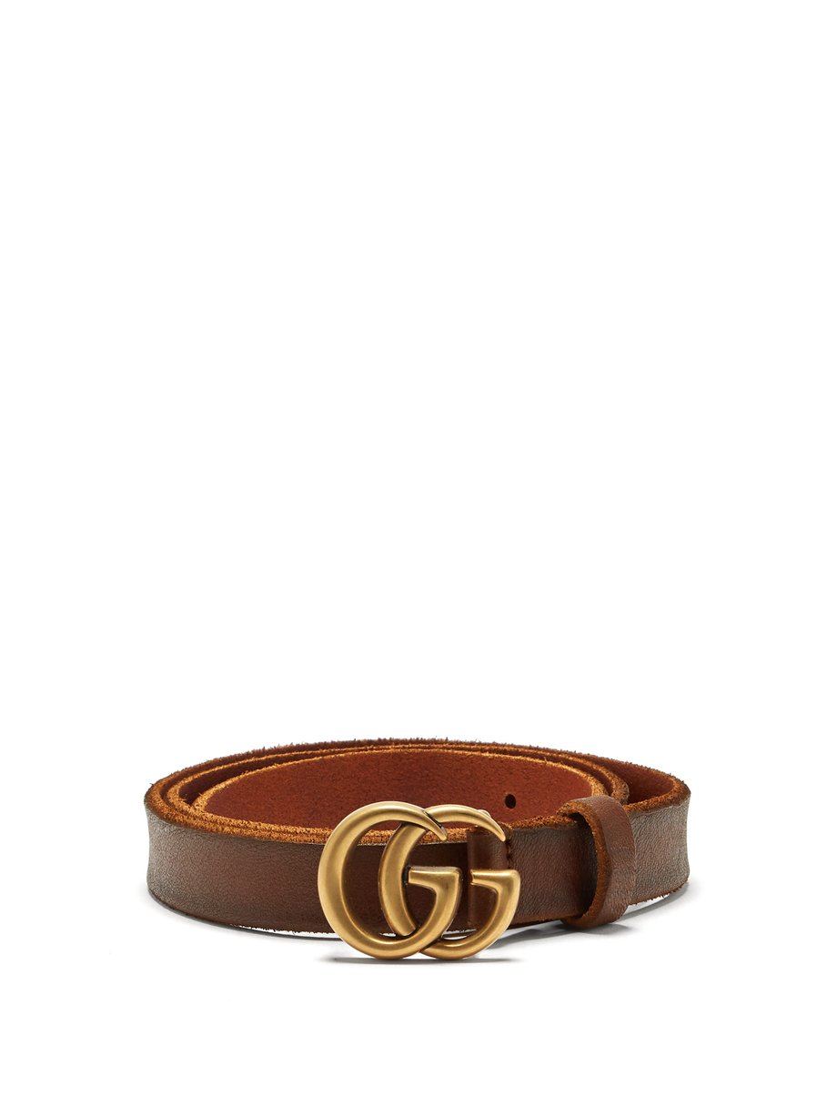 GG-logo 2cm leather belt Tan Gucci 