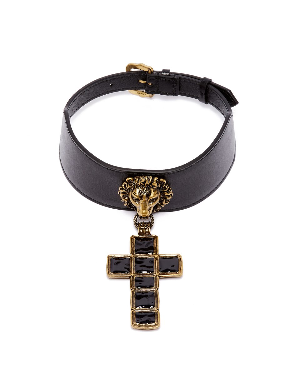 Gucci Gucci Enamelled cross pendant 