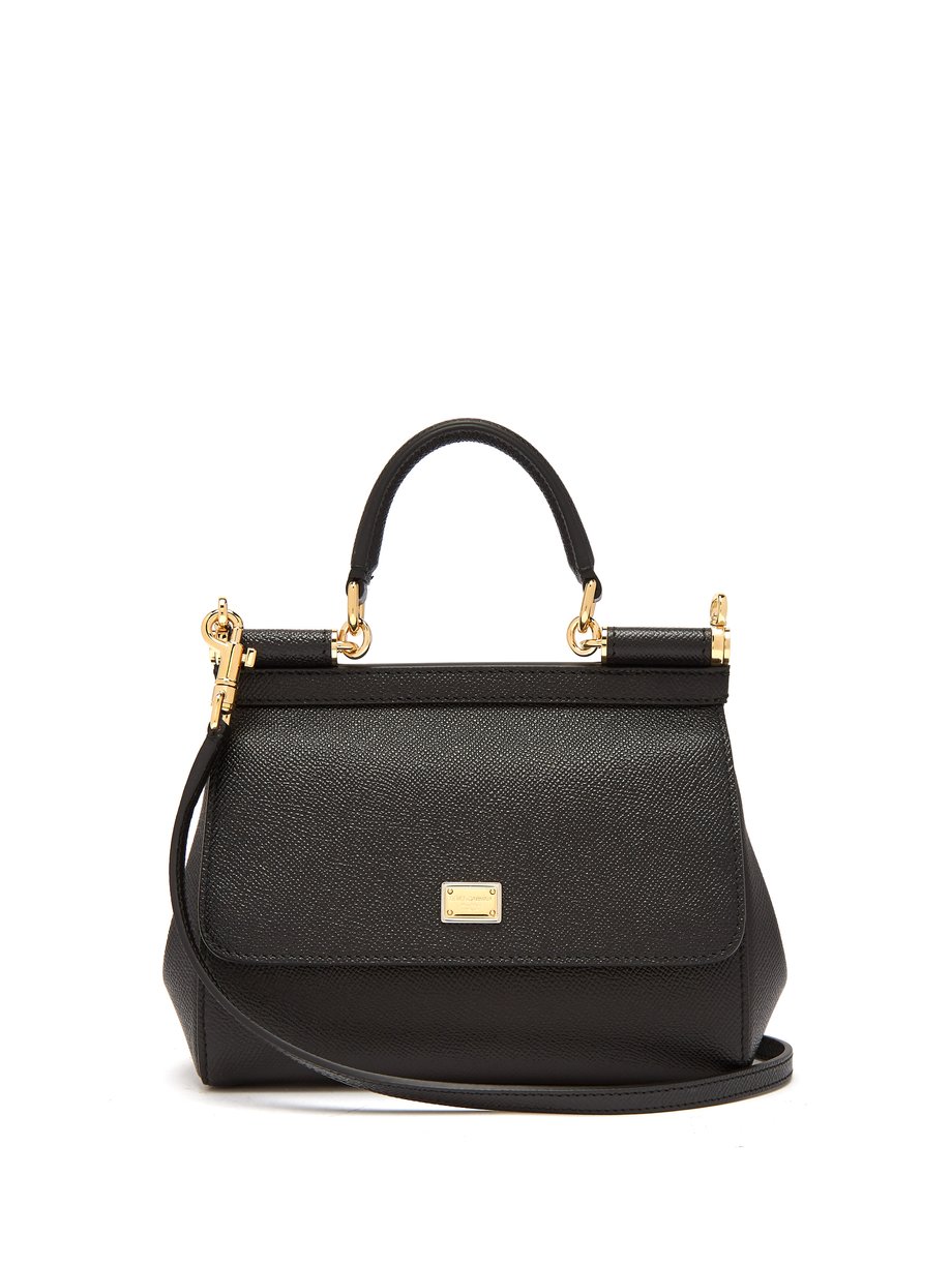 Black Sicily small dauphine-leather bag | Dolce & Gabbana ...