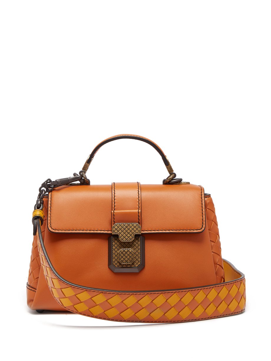 Orange Piazza mini leather bag | Bottega Veneta | MATCHESFASHION UK