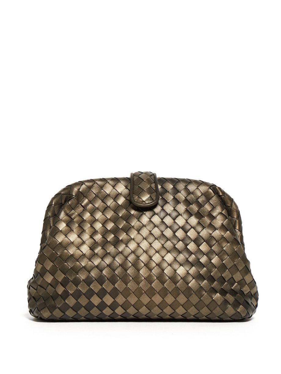 The Lauren 1980 leather clutch Metallic Bottega Veneta | MATCHESFASHION FR