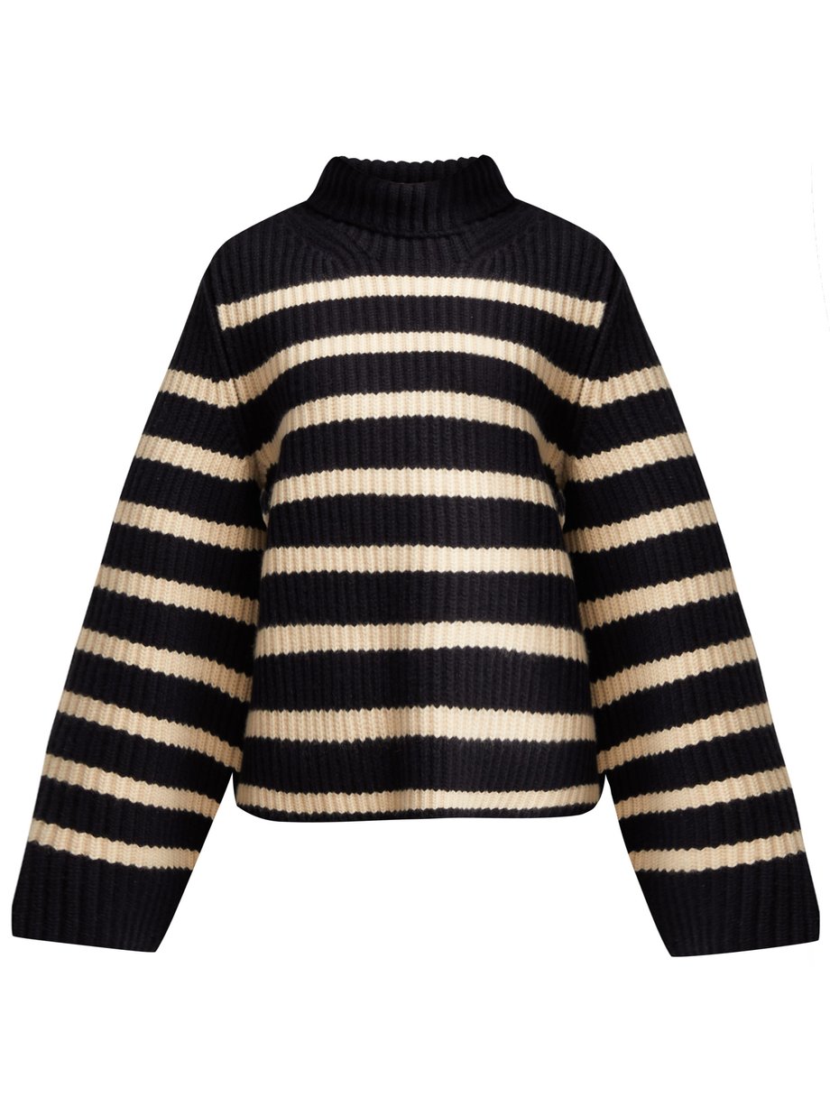 White Molly striped roll-neck cashmere sweater | Khaite | MATCHESFASHION UK