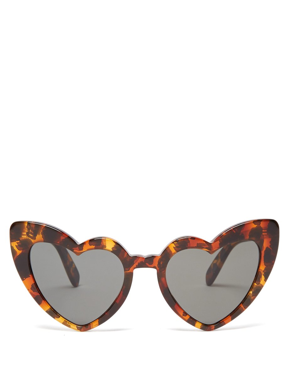 Brown Loulou heart-shaped sunglasses | Saint Laurent | MATCHESFASHION US