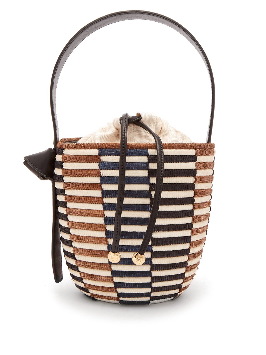 Print Checkerboard sisal basket bag | Cesta Collective | MATCHESFASHION US