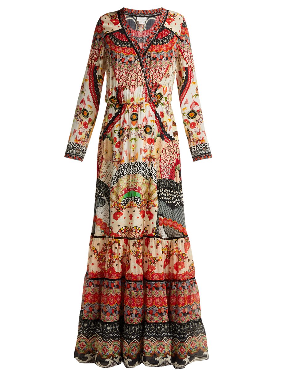 Red Vintage Vixen print silk maxi dress | Camilla | MATCHESFASHION AU