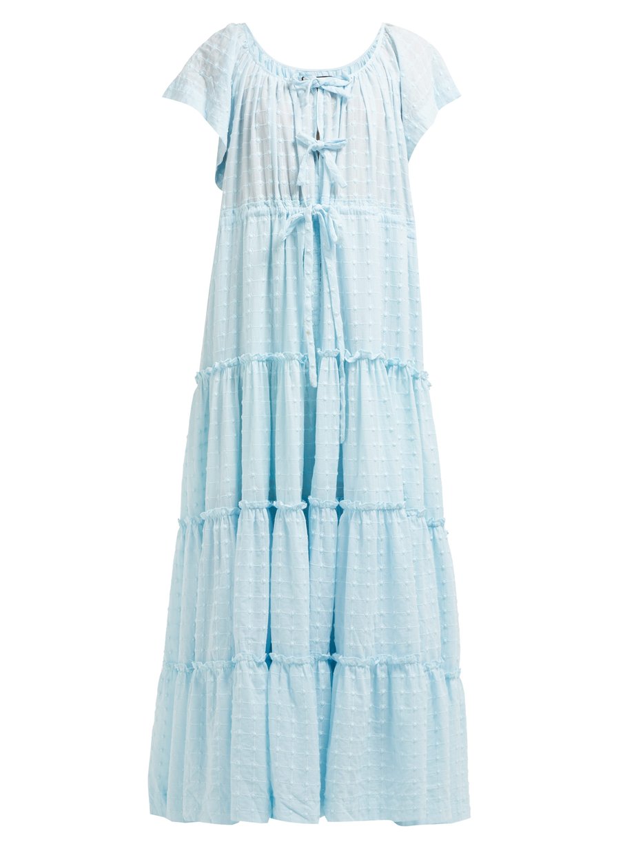 Blue Alotta Güd tiered maxi dress | Innika Choo | MATCHESFASHION US
