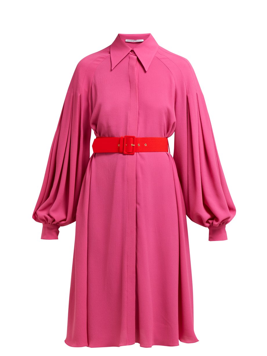 Pink Clarisse crepe balloon-sleeve dress | Emilia Wickstead ...